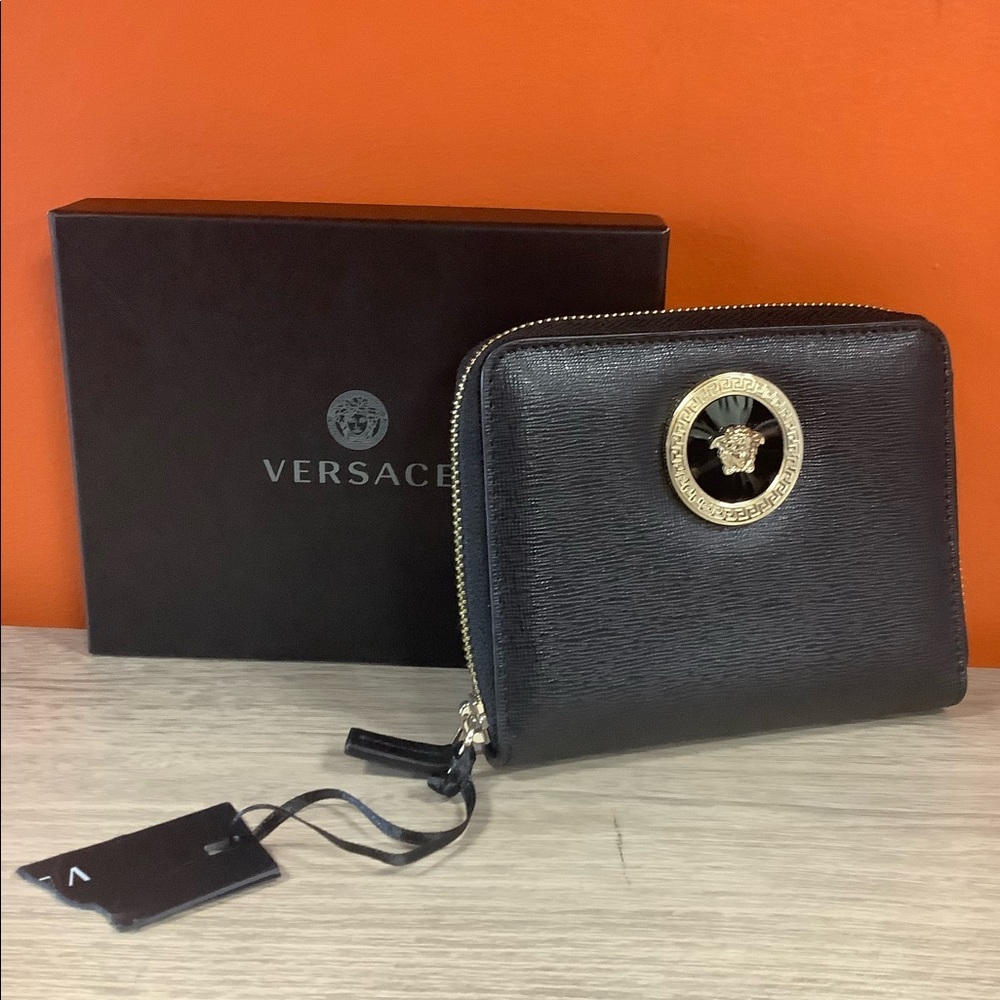 Versace Iconic Medusa Head Square Wallet